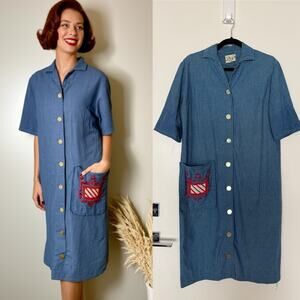 Vintage D&D Button Down Retro Dress